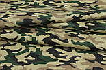 Тканина бязь камуфляж чорного, бежевого та зеленого кольору № 2090, фото 4