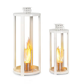 Набір етанолових ліхтарів Fiamme Cilindro з 2 пальників із неіржавкої сталі 0,3 літра, час горіння 4 години,
