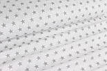 Лоскуток. Тканина бавовняна "Густі сірі зірки 2 см" на білому 125 г/м2 58*160 см, фото 2
