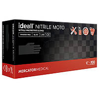 Нитриловые перчатки Mercator Ideall Nitrile Moto размер XL черные (50 пар)