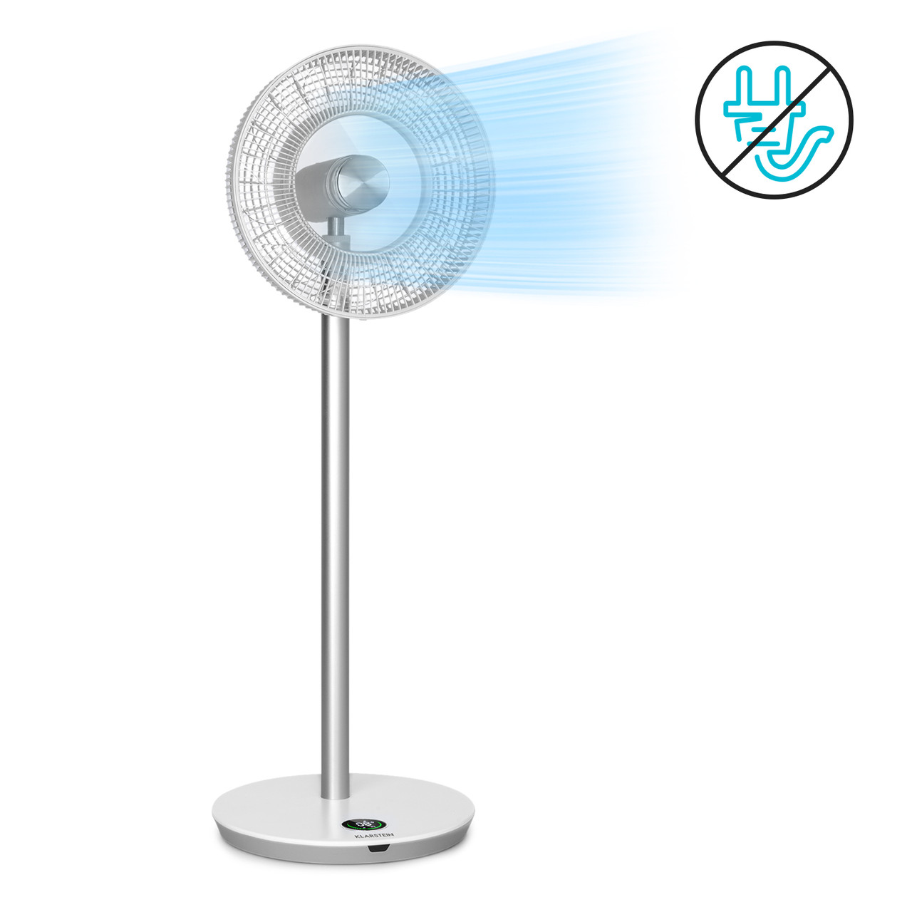 Настільний вентилятор Whisperwind Wireless 12", акумулятор із 9 лопатями, 30 Вт, білий Wireless (Німеччина,