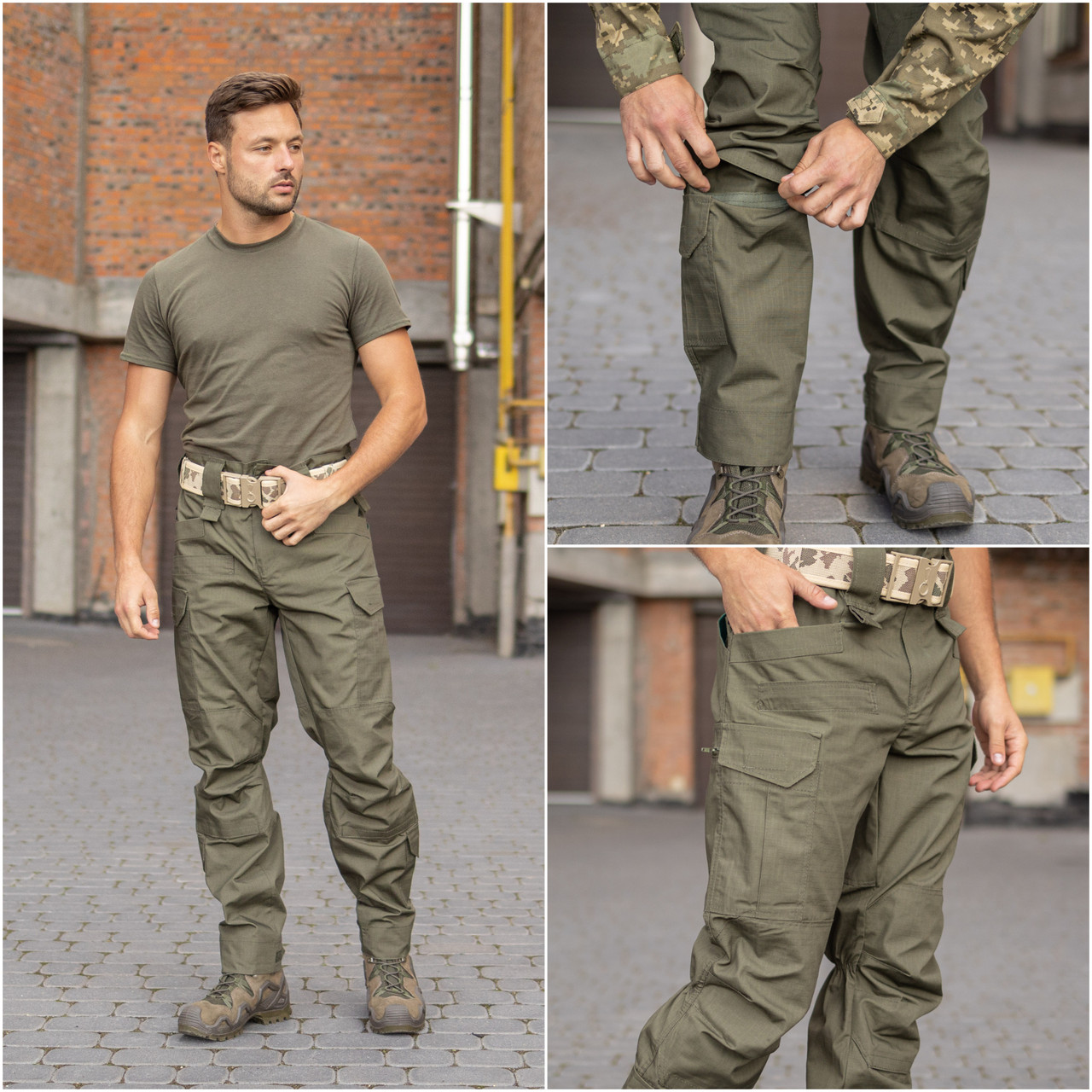 Штани тактичні (хакі ріп-стоп) Грифон, фото 1