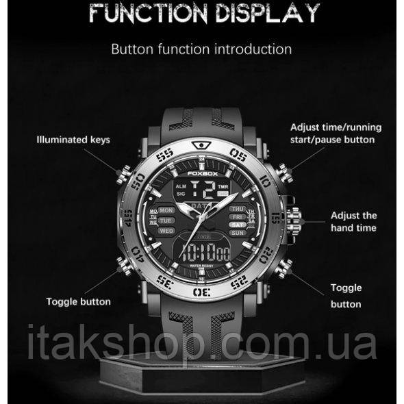 Мужские водостойкие наручные часы Foxbox Great (black) - фото 8 - id-p1662326291