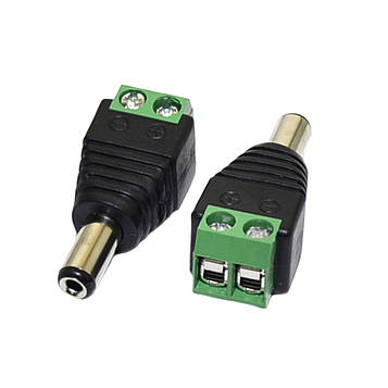 Штекер живлення DC, 5.5/2.1мм, з клемною колодкою під гвинт 1-0190