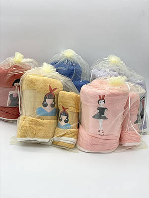 Комплект рушники лазня+лицо однотонні P11