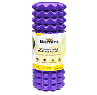 Массажный ролик, роллер для йоги Gemini 33х12.5 см с выемкой под спину Фиолетовый (G0007PUR)