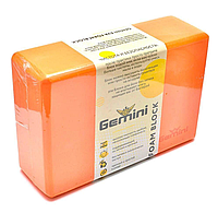 Блок для йоги Gemini 23х15х7,5 см Жовтогарячий (GВ001OR)