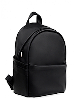 Жіночий практичний повсякденний підлітковий чорний рюкзак з екошкіри