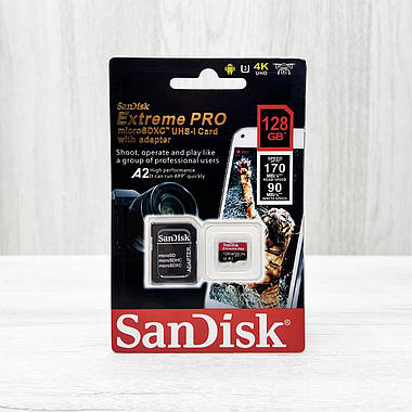 Картка пам'яті SANDISK EXTREME PRO V30 A2 microSDXC 128GB, фото 2