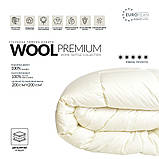 Ковдра зимова вовняна 175х210 см Wool Premium IDEIA бавовна подвійна шерсть натуральна супер тепла, фото 3