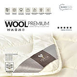 Ковдра зимова вовняна 175х210 см Wool Premium IDEIA бавовна подвійна шерсть натуральна супер тепла, фото 4