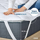 Наматрацник захисний 120х200 см Lux IDEIA з гумками по кутах супер щільний 250 гр/м2 на матрац білий, фото 3