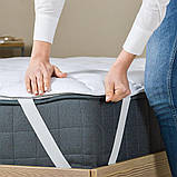 Наматрацник Люкс 200х200 см IDEIA з гумками по кутах супер щільний пл 250 захисний антиалергенний білий, фото 8