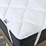 Наматрацник Люкс 200х200 см IDEIA з гумками по кутах супер щільний пл 250 захисний антиалергенний білий, фото 9