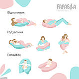 Подушка для вагітних та годування ТМ PAPAELLA 30х190 см з карабіном зірка сіра, фото 10