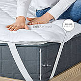 Наматрацник захисний 120х200 см Lux IDEIA з гумками по кутах супер щільний 250 гр/м2 на матрац білий, фото 8