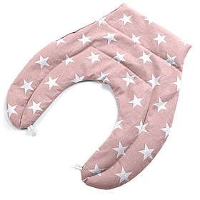 Грілка подушка для шиї 44x46x24 см з пшеничним зерном IDEIA, тканина бавовна, натуральна, органічна, пудра