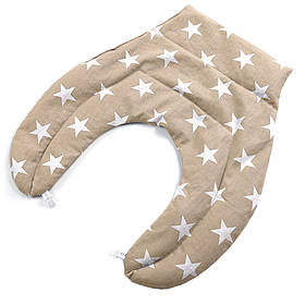 Грілка подушка для шиї 44x46x24 см з пшеничним зерном IDEIA, тканина бавовна, натуральна, органічна беж