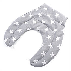 Грілка подушка для шиї 44x46x24 см з пшеничним зерном IDEIA, тканина бавовна, натуральна, органічна сіра