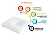 Подушка дитяча з наволочкою 25х26х8/2 см PAPAELLA ортопедична штучний пух біла дихаюча, фото 3