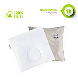 Подушка дитяча з наволочкою 25х26х8/2 см PAPAELLA ортопедична штучний пух біла дихаюча, фото 9