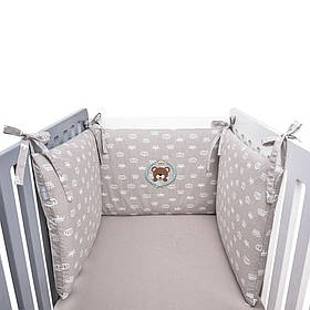 Бортик захисний в дитяче ліжечко 198х42 см PAPAELLA см беж антиалергенний бавовна