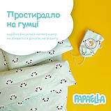 Комплект постільної білизни дитячий у ліжечко PAPAELLA панда бавовна натуральний для дітей та немовлят, фото 4