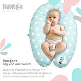 Подушка для годування та вагітних 30х190 см PAPAELLA антиалергенна з блискавкою бавовна дитяча м'ята, фото 7