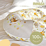 Подушка для годування з вишивкою і ґудзичком PAPAELLA 30*190 обіймашки, фото 3