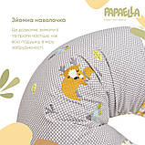 Подушка для годування з вишивкою і ґудзичком PAPAELLA 30*190 обіймашки, фото 4
