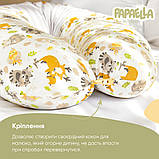 Подушка для годування з вишивкою і ґудзичком PAPAELLA 30*190 обіймашки, фото 5