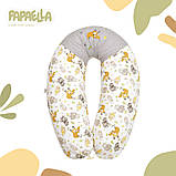 Подушка для годування з вишивкою і ґудзичком PAPAELLA 30*190 обіймашки, фото 11