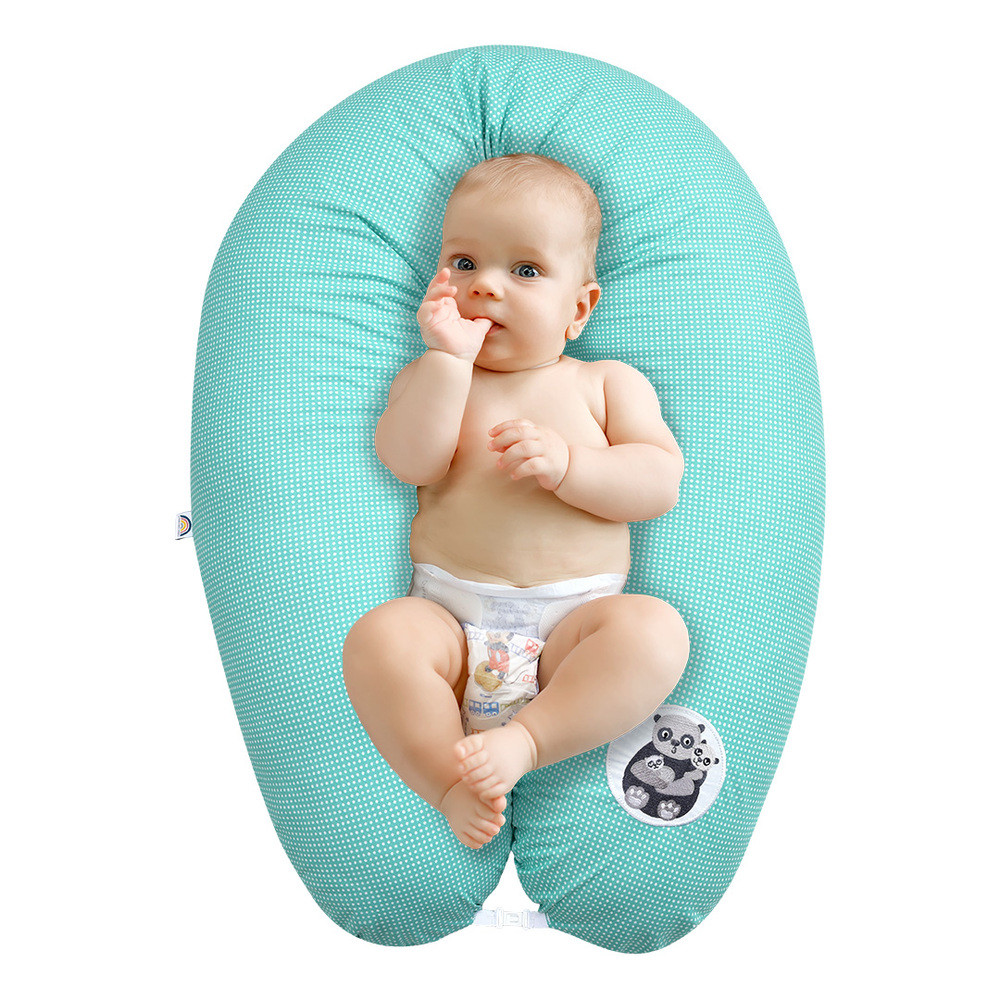 Подушка для вагітних і годування ТМ PAPAELLA 30x170 cм + карабін горошок ментол