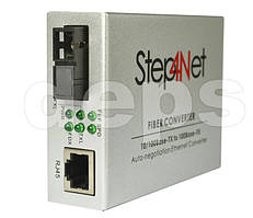 Медіаконвертер Step4Net 10/100Base-TX to 100Base-FX, SM, 1550nm, SC/PC, 20 км (MC-D-0,1-1SM-1550nm-20)