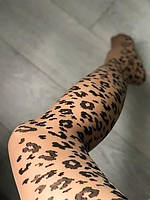 Колготи жіночі з леопардовим принтом 20 Ден Mona Wild Колготки чорні капронові з візерунком і малюнком, фото 3