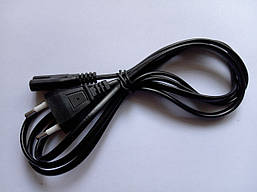 Мережевий кабель 2 pin 220V 1.5m, Black