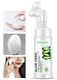 Пінка для вмивання з екстрактом алое вєра з щіточкою HCHANA  Aloe Vera massage foam cleanser, 120 мл.