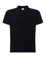 Мужская рубашка-поло JHK, POLO REGULAR MAN, черная футболка поло, размер XS