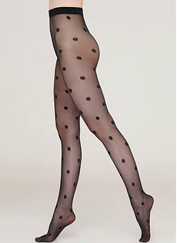 Колготи 20 ден у великий горошок Giulia Amalia 20 (11) чорного кольору розміри 2 3 4