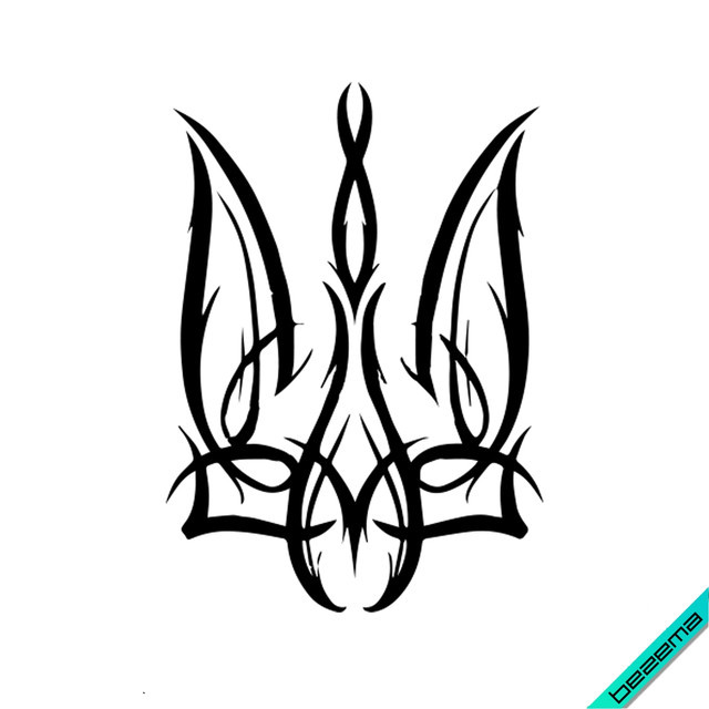 Термоаплікація Герб України, чорний контур [Свій розмір в асортименті]