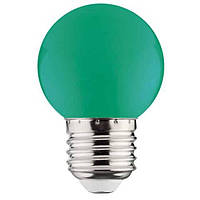 Светодиодная лампа шарообразная зеленая матовая RAINBOW 1W с цоколем E27 для дома