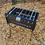 Мангал з автоповоротом на 8 шампурів (БОЦМАН) + ніжки, фото 4