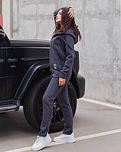 жіночий теплий спортивний костюм 821 темно-серий, фото 2