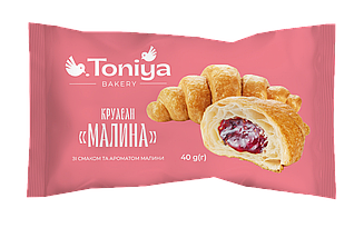 Круасани з малиновим наповнювачем (в індивідуальному впакуванні) 1,32кг (33шт*40г) ТМ TONIYA