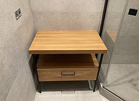 Тумба під умивальник раковину з дерева у ванну кімнату, Ясень