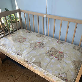 Матрац дитячий у ліжечко (кокос, поролон, кокос) товстий 10 см бежевий