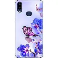 Чохол Силіконовий з Картинкою на Samsung Galaxy A10s (A107) (Квітка, Метелик на Орхідеї)