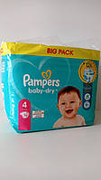 Одноразові дитячі підгузки Pampers baby-dry №4 на 9-14 кг 70 штук