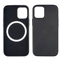 Чохол Leather Case with MagSafe для Apple iPhone 12 Pro Max 01 чорний