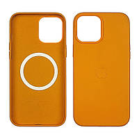 Чехол Leather Case with MagSafe для Apple iPhone 12 Pro Max 08 жёлтый